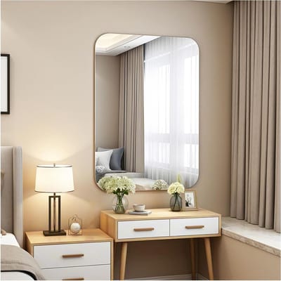 Frameloos Rechthoekige Spiegel 40 x 60 cm voor Badkamer, Slaapkamer en Woonkamer - HD Decoratieve Glazen Wandspiegel