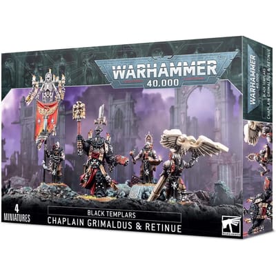 Figurine Games Workshop Warhammer 40k - Black Templars Chapelain Grimaldus et sa Suite
