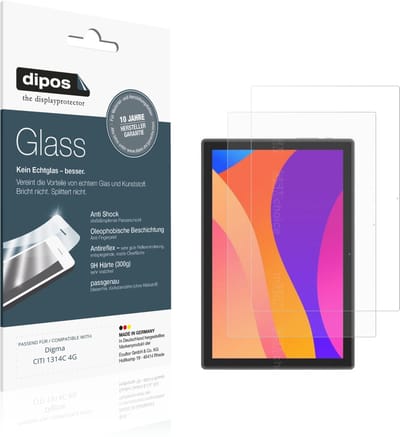 dipos – 2x Matte Pantserfolie geschikt voor Digma CITI 1314C 4G | 9H Screenprotector