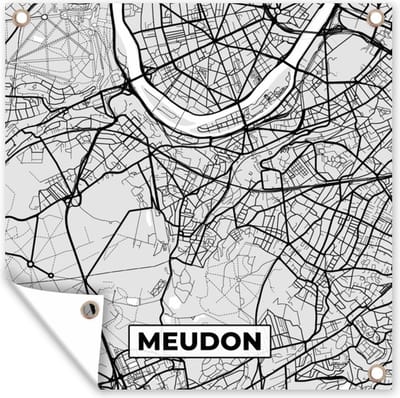 Tuin poster Meudon - Plattegrond - Frankrijk - Kaart - Stadskaart - 200x200 cm - Tuindoek