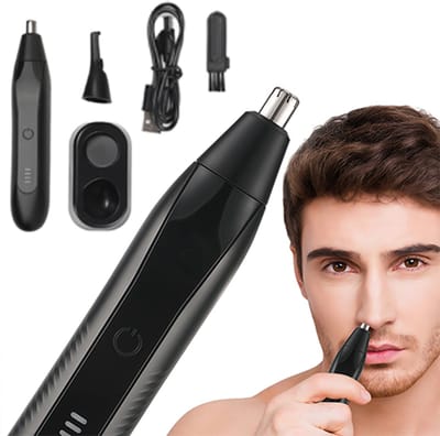 Neustrimmer - Neustrimmer mannen - Neustrimmer vrouwen - Neushaartrimmer - Neushaartrimmers - Oorhaartrimmer - Oplaadbare trimmer - 2-in-1 set - Dubbele snijbladen - Professionele trimmer - Wenkbrauwtrimmer - Gezichtshaartrimmer - Pijnloos - Zwart