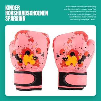 Dailygoods- Bokshandschoenen Kinderen - Duurzaam PU-leer - Ademend - Schokabsorberend - Flexibel - Voor Punchtraining - Vechtsporthandschoenen
