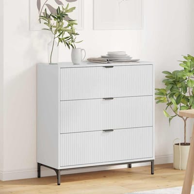 vidaXL - Dressoir - Hoogglans - wit - 79,5 - x - 33 - x - 82 - cm - Bewerkt - hout