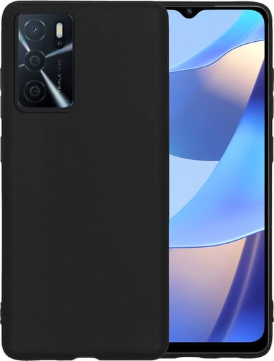 Hoesje - Geschikt voor OPPO A16 - Sterk & Shockproof - Siliconen Case - Hoes Cover - Telefoonhoes - Zwart