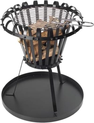 Vuurschaal voor buiten, voor tuin, terrassen, vuur buiten, voor zomer en vuur, verwarmingspan, zwart