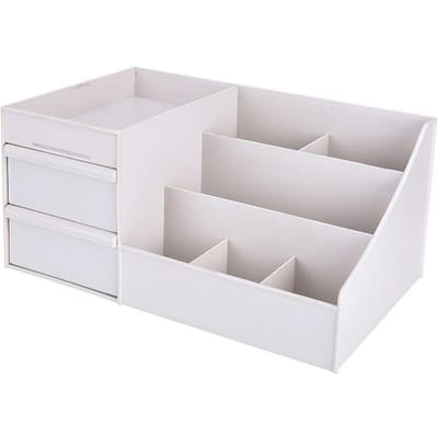 Grote Desktop Cosmetica Opbergdoos Plastic Lade Stijl Huidverzorgingsproducten Kaptafel Student Huishouden Stofbestendig Opbergrek wit