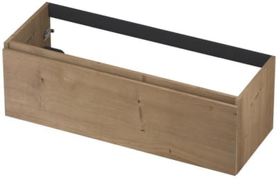 INK - Onderkast 1L Greeploos Houten Keerlijst Fineer - 1200x450x400 Mm - Ash Grey Fineer