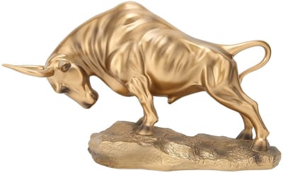 Dailygoods- Bull Sculptuur Goud - Dierenbeelden - Dieren Beeldjes - Abstracte Sculptuur - Feng Shui Beeldje - Sieraden Houder - Dierenbeeld