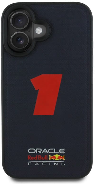 Red Bull Racing iPhone 16 backcover hoesje - Magsafe- 3D Rubber- Number 1 -Navy- max verstappen