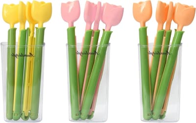 Set van 15 Herbruikbare Zakclips in Tulipvorm van 14 cm met 3 Magnetische Dozen voor Voedselverpakking, Snacks en Vriezerzakken