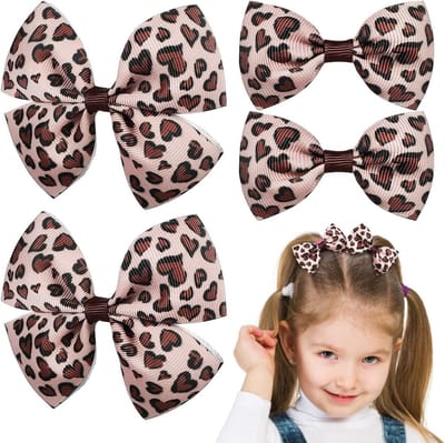 Haarspelden met Luipaardprint voor Baby's en Meisjes, Decoratieve Haaraccessoires, 4 Stuks