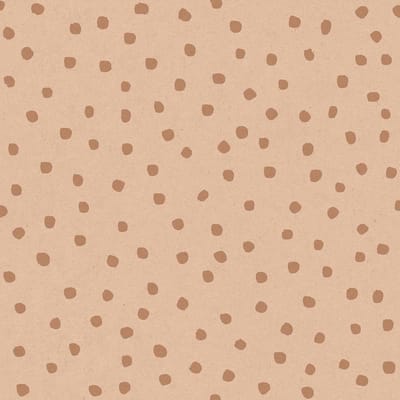 Behang - Stippen - Oranje - Confetti - Bruin – Oranje - Babykamer - Kinderbehang – Stippenbehang - 0,53 x 10,05 M
