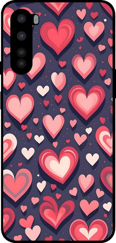 Smartphonica Telefoonhoesje Geschikt voor OnePlus Nord met Hartjes Opdruk - TPU Backcover Case With Heart Design geschikt voor OnePlus Nord