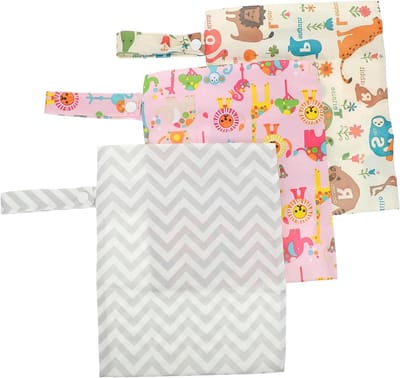 Luieropbergzakken - Natte droge tas - Babyverzorging thuis - Waterdicht polyester - 3 stuks - Assorti