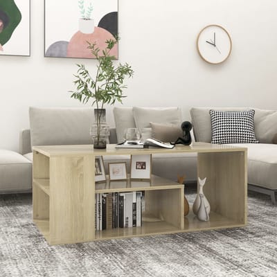 vidaXL - Salontafel - 100x50x40 - cm - bewerkt - hout - sonoma - eikenkleurig