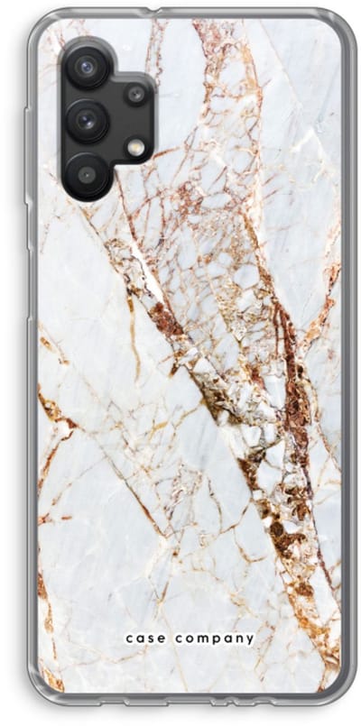 Case Company® - Hoesje geschikt voor Samsung Galaxy A32 5G hoesje - Goud marmer - Soft Cover Telefoonhoesje - Bescherming aan alle Kanten en Schermrand