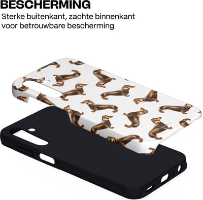 Casetastic Hoesje Geschikt voor Samsung A25 - Stijlvolle Beschermende Duo-layer Case - Teckel Twister