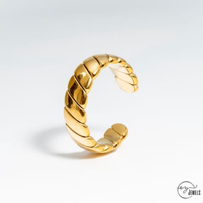 OZ Jewels – Touwmotief Ring – 18K Verguld – Elegant – Vrouwen – Verstelbare