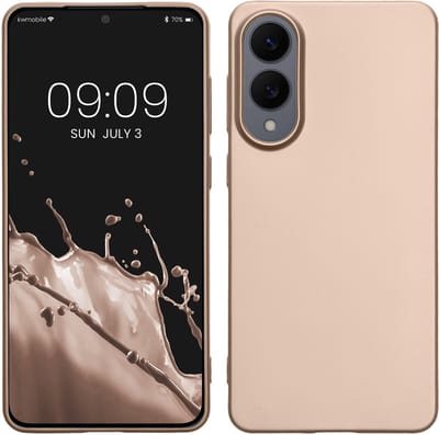 kwmobile telefoonhoesje geschikt voor Samsung Galaxy S25 Edge - Hoesje voor smartphone - Back cover in metallic goud