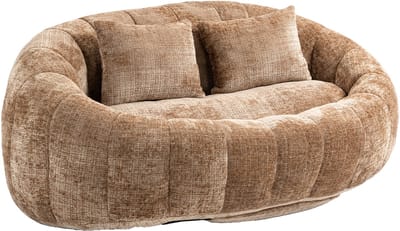 Zitzak Bank - Lazy Sofa - Lounge Stoel voor Volwassenen - Chenille - Woonkamer & Slaapkamer - Koffie