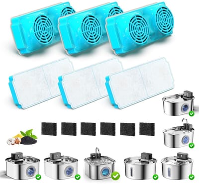 Dailygoods- Kattenfonteinfilters 6 stuks - Vervangingsfilters - Voorfiltersponzen - Verbeterde smaak - Gemakkelijk te onderhouden - Gezond drinkwater - Waterfilter