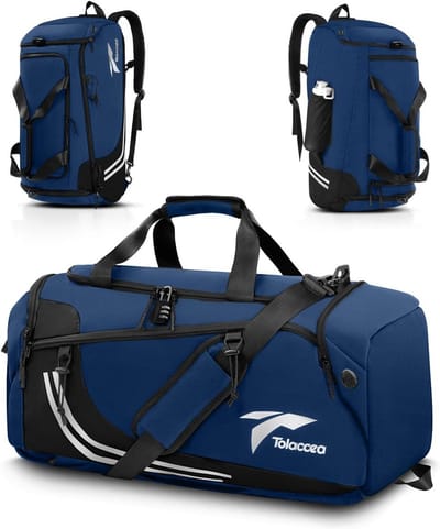 Grote Sporttas met Rugzakfunctie - 45L, Schoenenvak, Nat Vak voor Fitness, Outdoor en Sport
