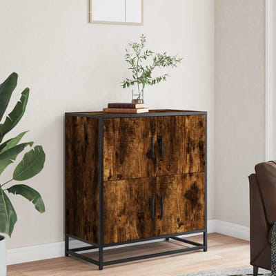 vidaXL - Dressoir - 68x35x76 - cm - bewerkt - hout - gerookt - eikenkleurig