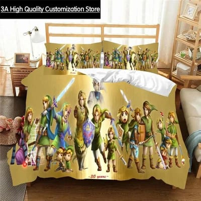 Z-Zelda Patroon Dekbedovertrek Kussensloop Beddengoed Twee- of Driesets Meerdere Maten Dekbedsets Dekbedovertrek Beddengoedsets AU Single(140x210cm)