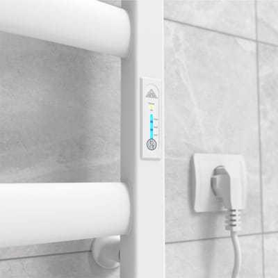 Elektrische handdoekradiator ATLANT 500x900 met ECO-timer, 210W, Wit