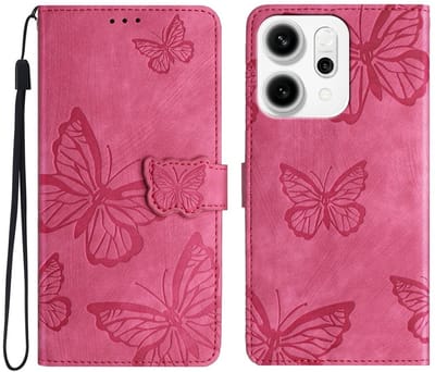 Coverup Hoesje - Geschikt voor OPPO Reno14 Hoesje - Coverup Vlinders Book Case - Roze