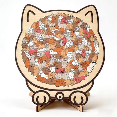 Dailygoods- Kattenpuzzel 135 stukjes - Houten Puzzel - Onregelmatige Vormen - Creatief Cadeau - Meditatieve Puzzelervaring - Hoogwaardige Decoratie - Legpuzzel