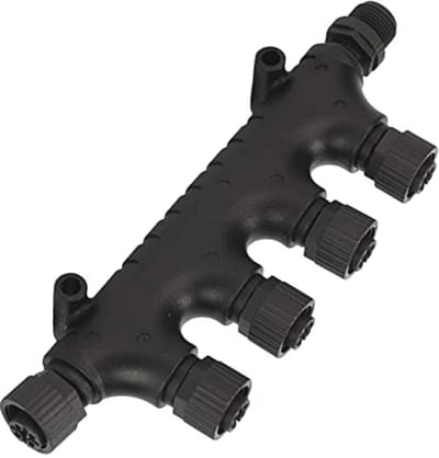 4-poorts T-connector NMEA 2000 - Waterdichte M12 5-pin Connector voor Netwerken