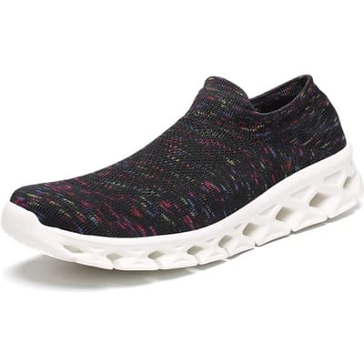 Chaussures d'été pour hommes femmes Mocassins Respirant Baskets pour hommes Chaussure décontractée confortable Tenis Masculin 39 black