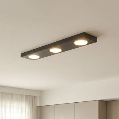 SIGMA Plafondlamp Hero, zwart, 55 x 12 cm, 3-lamps, metaal, GX53