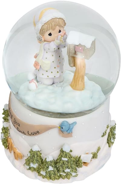 Muziekdoos Kristallen Bol - Decoratieve Bol - Sfeervolle Decoratie - Lichtgevende Bol - 10.6 x 16 cm