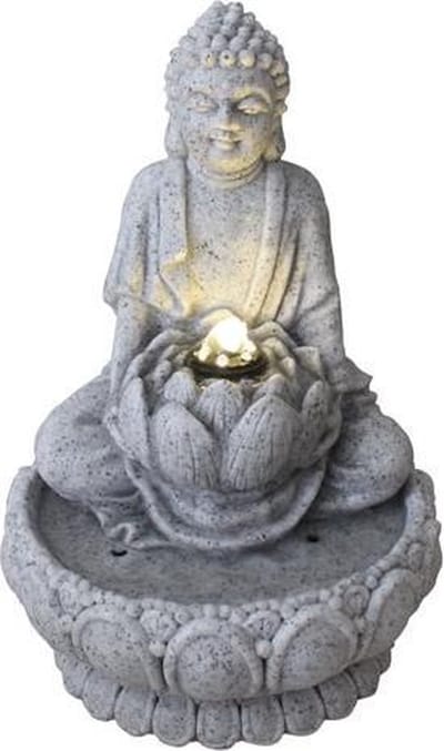 Fine Asianliving Kamerfontein Binnenfontein Boeddha Lotus 21.5x22x31.2cm