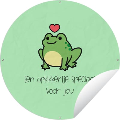 Tuincirkel Sterkte - Quotes - Dieren - Opkikker - 60x60 cm - Ronde Tuinposter - Buiten
