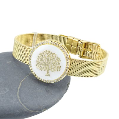 Sorprese armband - Golden Love Tree - goudkleurig - armband dames - verstelbaar 16-20 cm - cadeau - Model D