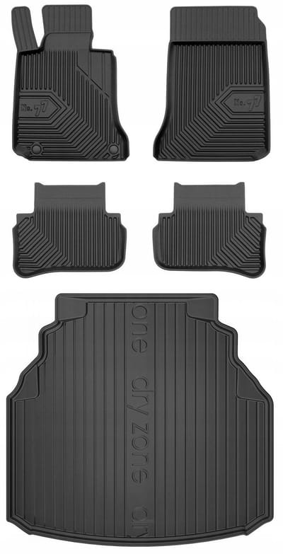 FROGUM 77 Set Automatten en Kofferbakmat - Geschikt voor Mercedes-Benz C-Klasse W204 (2007-2014) - Sedan - TPE Rubber - Zwart
