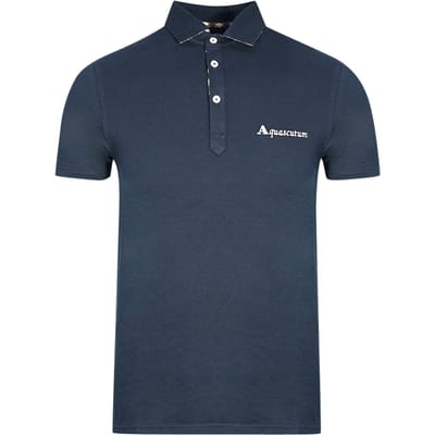 Aquascutum Signature-logo marineblauw poloshirt