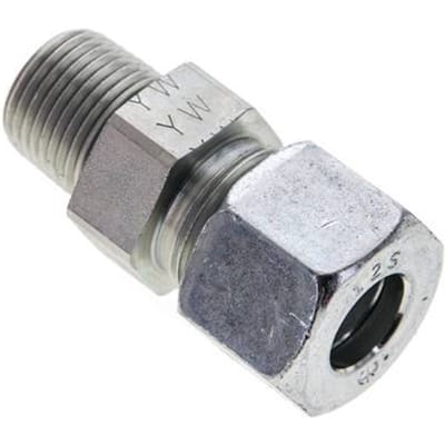 3/8'' NPT Buitendraad x 12S Verzinkt Stalen Rechte Snijring Koppeling 630 Bar DIN 2353