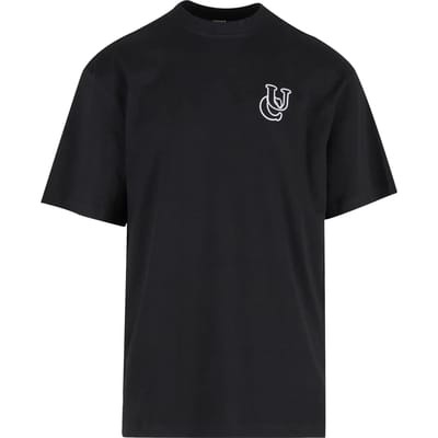 Urban Classics - UC Shiny Logo Tall Heren T-shirt - S - Zwart