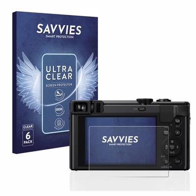 Savvies - Screenprotector voor Panasonic Lumix DMC-TZ80 - Folie Beschermfolie transparant 6 Stuks