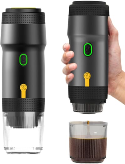 VT Goods - Draagbare espressomachine - Koffiemachine 3-in-1 - Draadloos en automatisch - Compact en lichtgewicht - Voor onderweg - Inclusief autolader