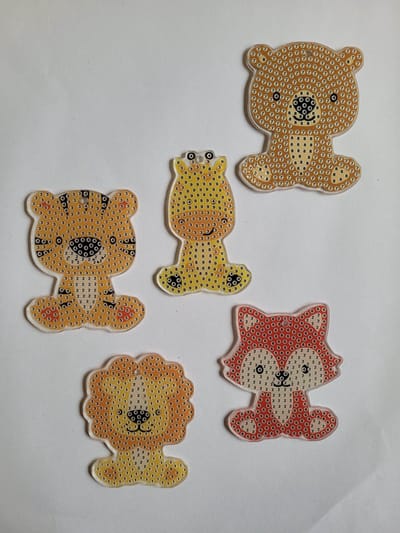 Diamond painting sleutelhangers diertjes (5 stuks) dubbelzijdig te beplakken