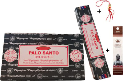 2 pakjes met 15 gram - Wierook - Wierookstokjes - Incense sticks - Palo Santo - Heilig Hout + 5 Mini Wierookstokjes + Gelukspoppetje