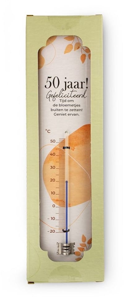 Thermometer - 50 jaar - abraham - sarah - binnen en buiten