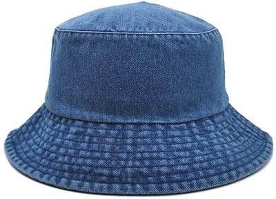 Loud and Clear® - Hoed - Bucket Hat - Vissershoedje - Zonnehoed - Heren - Dames - Denim - Donker - Blauw