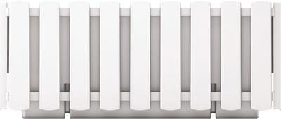 Prosperplast Plantenbak/bloembak Fence look - kunststof - parel wit - 38 x 18 x 16 cm