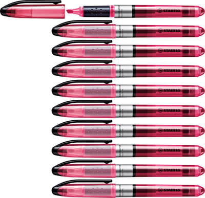 STABILO NAVIGATOR - Markeerstift - Markeert Tot De Laatste Druppel - Roze - Doos 10 stuks